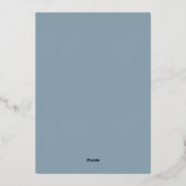 Modern Minimalist Script Dusty Blue Wedding Folie Uitnodiging (Achterkant)