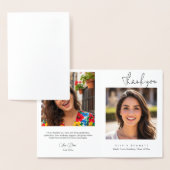 Modern Minimalist Script Graduation Thank You Card Folie Kaarten (Display)