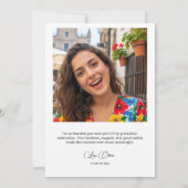 Modern Minimalist Script Graduation Thank You Card Kaart (Achterkant)