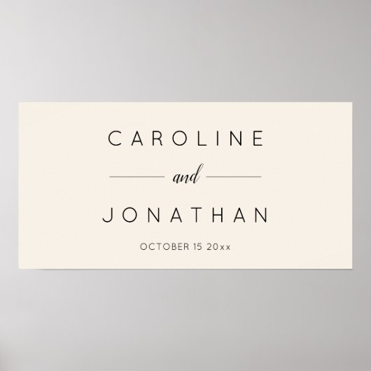 Modern Minimalist Script Ivory Custom Wedding Poster (Voorkant)