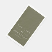 Modern Minimalist Script Olive Moss Custom Wedding Servet (Hoek)