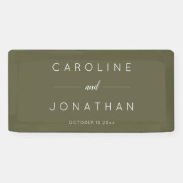 Modern Minimalist Script Olive Moss Custom Wedding Spandoek