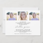 Modern Minimalist Script Photo Graduation Aankondiging (Achterkant)