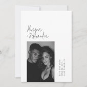 Modern Minimalist Script Photo Wedding Save The Date (Voorkant)