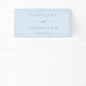 Modern Minimalist Script Soft Blue Custom Wedding Spandoek (Insitu)