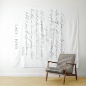 Modern Minimalist Script Wedding Ceremony Backdrop Wandkleed (In Situ (horizontaal))