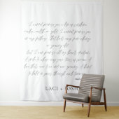 Modern Minimalist Script Wedding Ceremony Backdrop Wandkleed (In situ)
