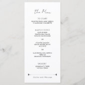 Modern Minimalist Script Wedding Menu (Voorkant)
