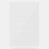 Modern Minimalist Script Wedding Welcome  Acryl Bord (Voorkant)