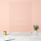 Modern Minimalist Script Wedding Welcome  Acryl Bord (Huwelijk)