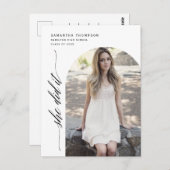 Modern Minimalist She Did It Graduation Arch Photo Briefkaart (Voorkant / Achterkant)