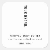 Modern Minimalist Simple Black & White Jar Product Vierkante Sticker (Voorkant)