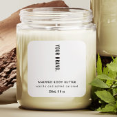 Modern Minimalist Simple Black & White Jar Product Vierkante Sticker