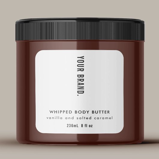 Modern Minimalist Simple Black & White Jar Product Vierkante Sticker