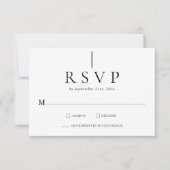 Modern Minimalist Simple Clean Wedding RSVP cards (Voorkant)