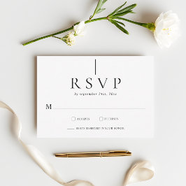 Modern Minimalist Simple Clean Wedding RSVP cards Kaartje