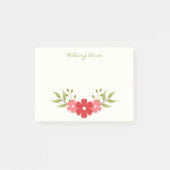 Modern Minimalist Simple Pink & Red Girly Floral Post-it® Notes (Voorkant)