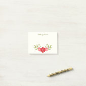 Modern Minimalist Simple Pink & Red Girly Floral Post-it® Notes (Op bureau)