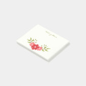 Modern Minimalist Simple Pink & Red Girly Floral Post-it® Notes (Schuin)