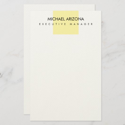 Modern Minimalist Simple Plain Briefpapier (Voorkant / Achterkant)