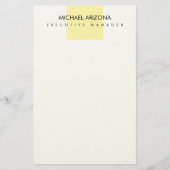 Modern Minimalist Simple Plain Briefpapier (Voorkant)