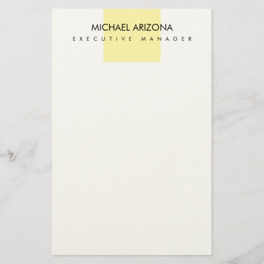 Modern Minimalist Simple Plain Briefpapier (Voorkant)