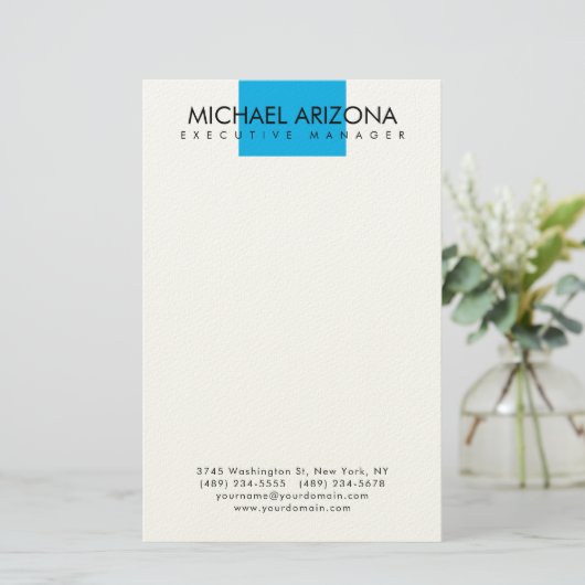 Modern Minimalist Simple Plain Briefpapier (Staand voorkant)