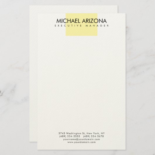 Modern Minimalist Simple Plain Briefpapier (Voorkant / Achterkant)