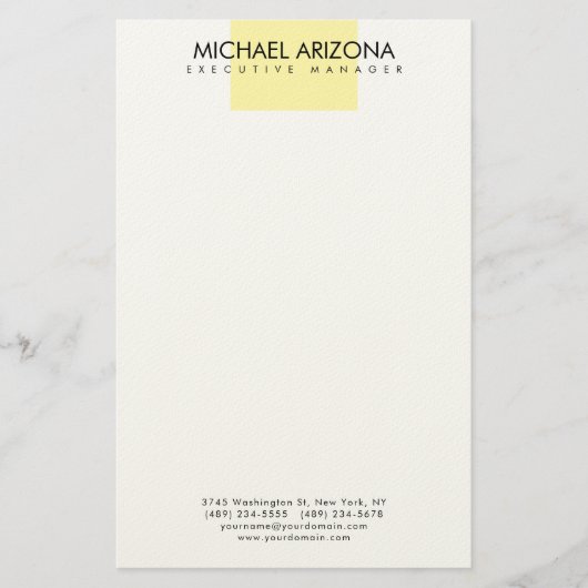 Modern Minimalist Simple Plain Briefpapier (Voorkant)