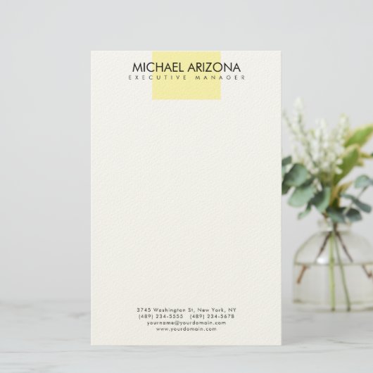 Modern Minimalist Simple Plain Briefpapier (Staand voorkant)