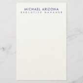 Modern Minimalist Simple Plain Own Name Briefpapier (Voorkant)