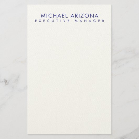 Modern Minimalist Simple Plain Own Name Briefpapier (Voorkant)