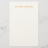 Modern Minimalist Simple Plain Own Name Briefpapier (Voorkant)