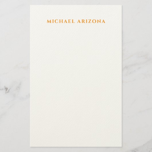 Modern Minimalist Simple Plain Own Name Briefpapier (Voorkant)