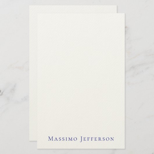 Modern Minimalist Simple Plain Own Name Briefpapier (Voorkant / Achterkant)