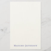 Modern Minimalist Simple Plain Own Name Briefpapier (Voorkant)