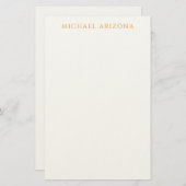 Modern Minimalist Simple Plain Own Name Briefpapier (Voorkant / Achterkant)