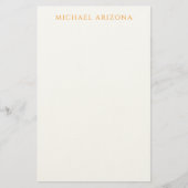 Modern Minimalist Simple Plain Own Name Briefpapier (Voorkant)