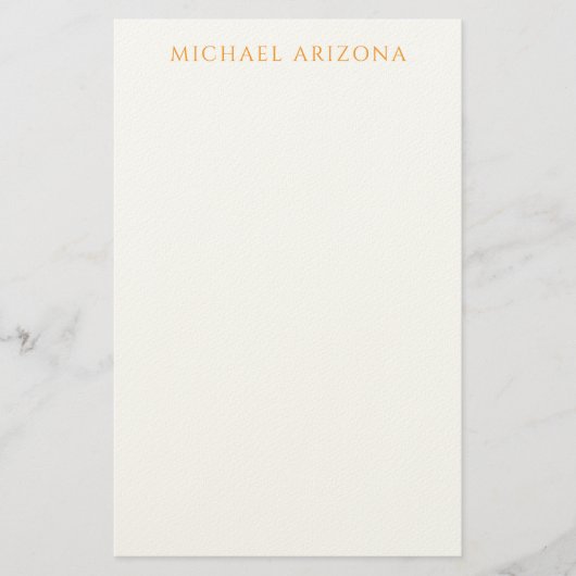 Modern Minimalist Simple Plain Own Name Briefpapier (Voorkant)