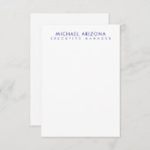 Modern Minimalist Simple Plain Own Name Informatiekaartje (Voorkant / Achterkant)