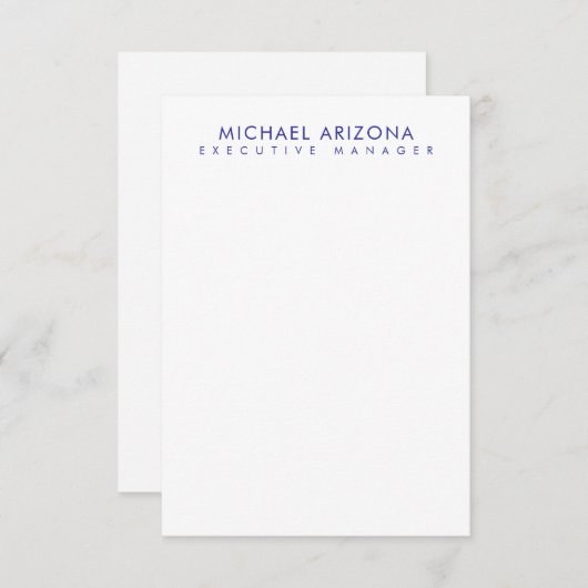 Modern Minimalist Simple Plain Own Name Informatiekaartje (Voorkant / Achterkant)