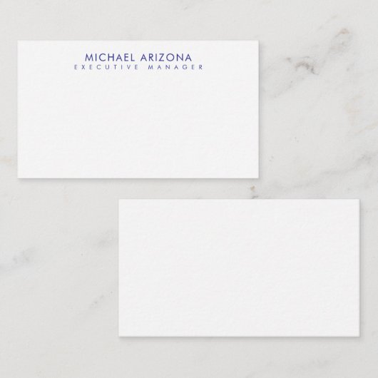 Modern Minimalist Simple Plain Own Name Informatiekaartje (Voorkant / Achterkant)