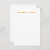 Modern Minimalist Simple Plain Own Name RSVP Kaartje (Voorkant / Achterkant)