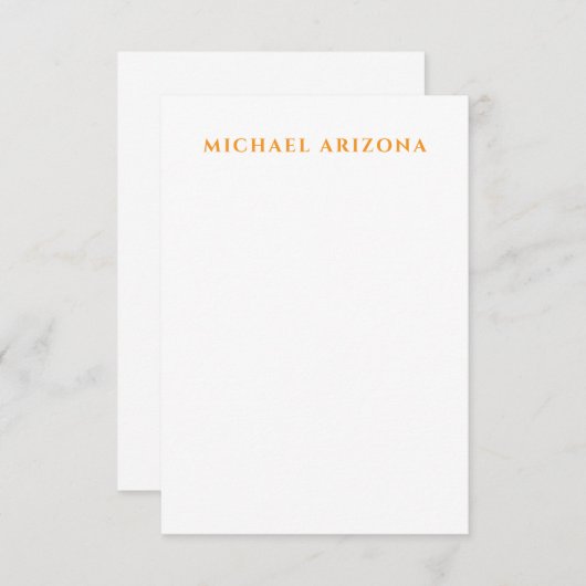 Modern Minimalist Simple Plain Own Name RSVP Kaartje (Voorkant / Achterkant)