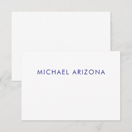 Modern Minimalist Simple Plain Own Name RSVP Kaartje (Voorkant / Achterkant)