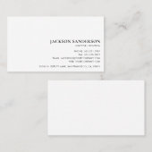 Modern Minimalist Simple Professional Black White Visitekaartje (Voorkant / Achterkant)