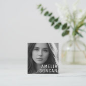 Modern Minimalist Simple Professional Photo Square Vierkante Visitekaartje (Staand voorkant)