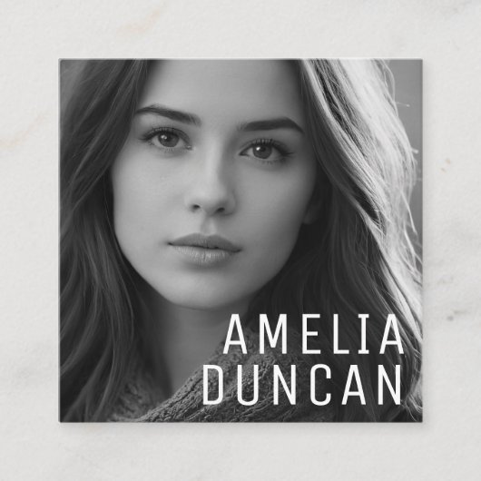 Modern Minimalist Simple Professional Photo Square Vierkante Visitekaartje (Voorkant)