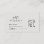 Modern Minimalist Simple Professional Photography  Visitekaartje (Achterkant)