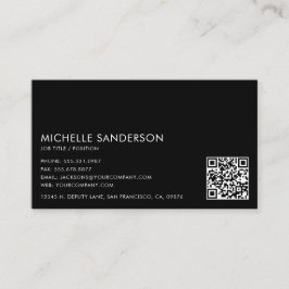 Modern Minimalist Simple Professional QR Code Visitekaartje